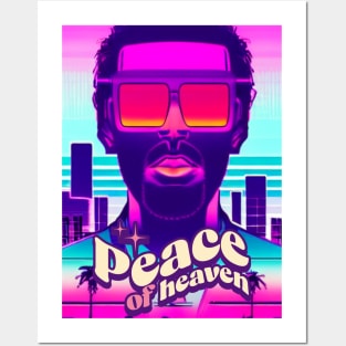 Peace of heaven synthwave california los angeles Posters and Art